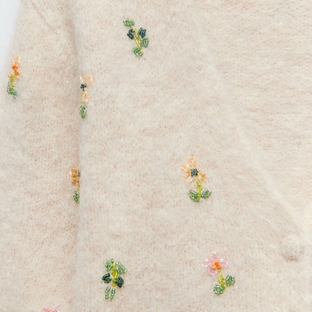 ZARA BEADED EMBROIDERED CARDIGAN - Picture 2 of 4